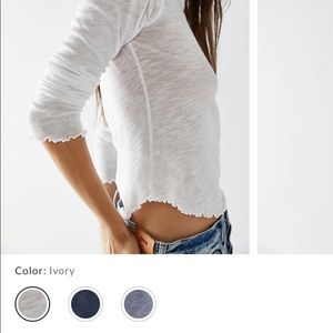 FreePeople be my baby long sleeve white shirt